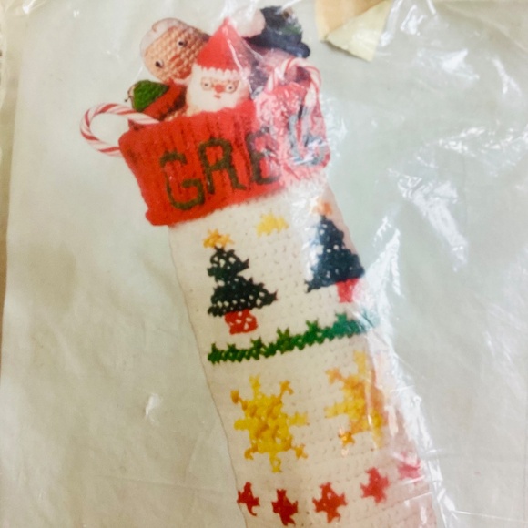Vintage 1978 Columbia Minerva Crochet Christmas Stocking Idea Kit New Personaliz - Picture 4 of 10